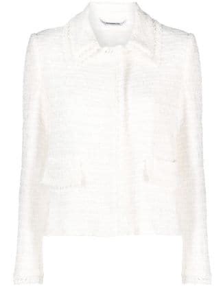 Alberta Ferretti Fitted Tweed Jacket Farfetch