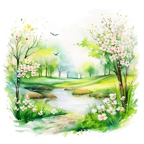 Premium Vector | Nature watercolor painting