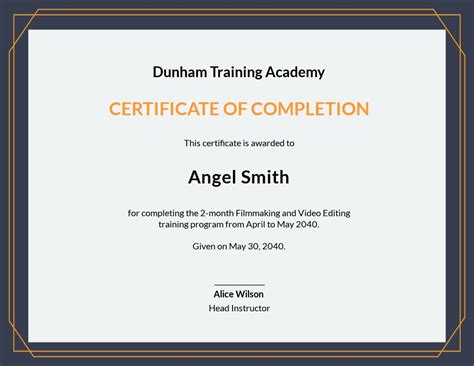 Training Completion Certificate Template [Free PDF] - Word (DOC) | PSD | InDesign | Apple (MAC ...