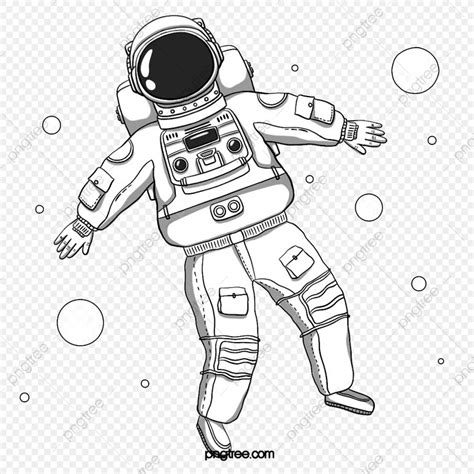 Cute Line Style Astronaut Element, Astronaut Drawing, Astronaut Sketch ...