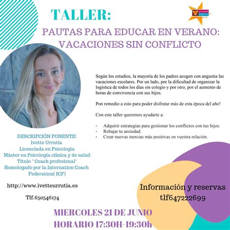 Taller Pautas Para Unas Vacaciones Sin Conflicto Educar En Verano