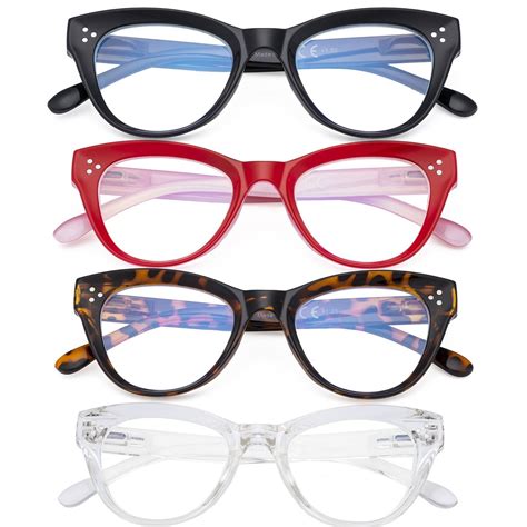 Reading Glasses for Women Cat-eye Oversized R9108-4pack