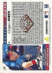 1996 Score Dugout Collection B47 Chipper Jones NM MT EBay