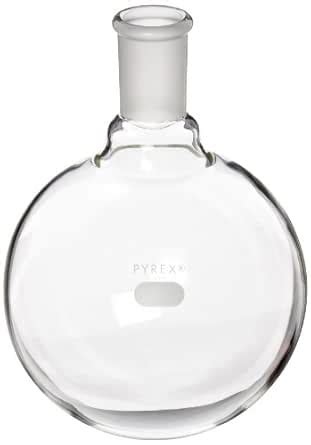 Corning Pyrex Borosilicate Glass Short Neck Round Bottom Heavy Wall