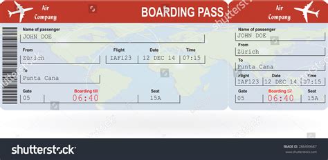 Vector Image Of Airline Boarding Pass Ticket Royalty Free Stock