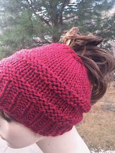 Ravelry Messy Bun Hat Pattern By Knit On Designs By Deb Buckingham