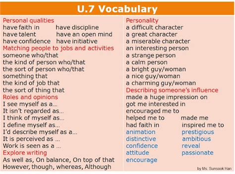 ELI 104: Unit 7 Personal qualities