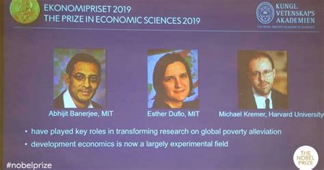 Nobel De Economia 2019 Premia Trio Por Experimentos Em Combate à