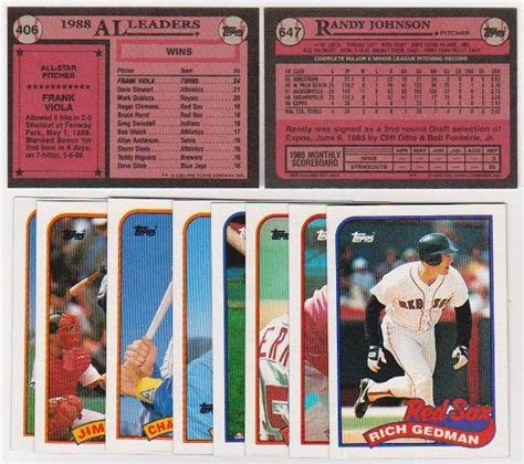 Error Lot 10 Different 1989 Topps Baseball Wrong Back Errors Randy