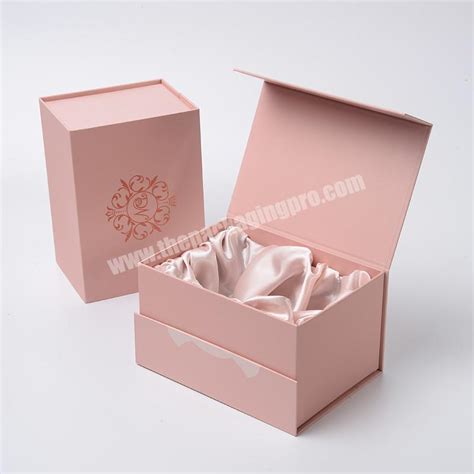 Custom Logo Premium Luxury Pink Cardboard Paper T Wig Hair Extension Magnetic Packaging Box