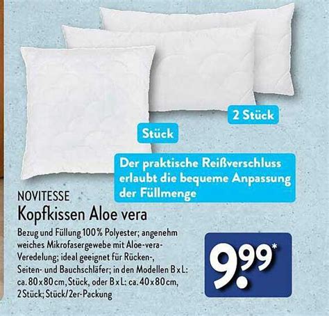 Novitesse Kopfkissen Aloe Vera Angebot Bei ALDI Nord 1Prospekte De