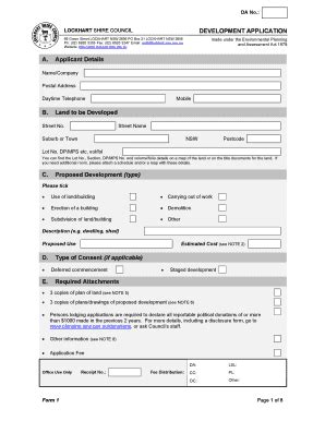 Fillable Online Lockhart Nsw Gov Development Application Lockhart