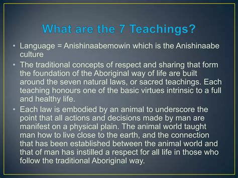 The 7 Grandfather Teachings Ppt