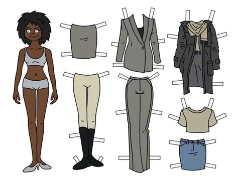 Paper Dolls With A Set Of Clothes Stock Vector Image By GurZZZa 170938050