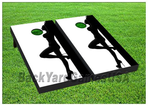 VINYL WRAPS Cornhole Board DECALS Sexy Lady Girl Bag Toss Game