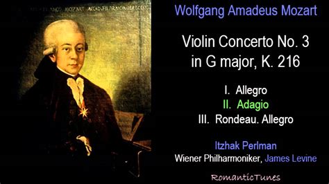 Mozart Violin Concerto No In G Major K Perlman Levine