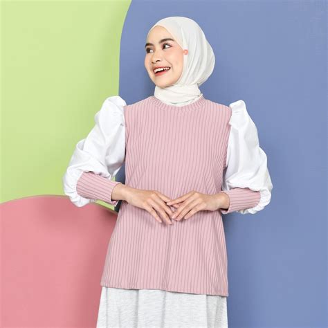 Jual Mybamus Kinan Puff Sleeve Tops Blouse Lengan Ballon Atasan