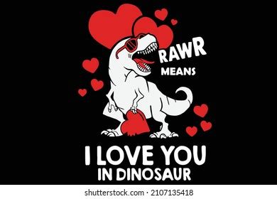 Rawr Means Love You Dinosaur Typography Stock Vector Royalty Free