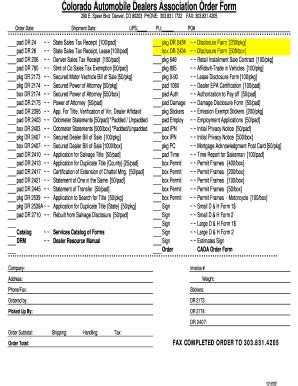 Fillable Online Cadaonline Forms Order Form Rev Xls Fax