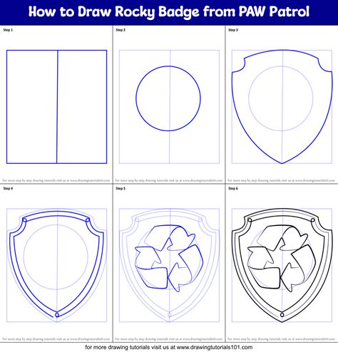 How To Draw Paw Patrol Badge Printable Step By Step Drawing Sheet Images