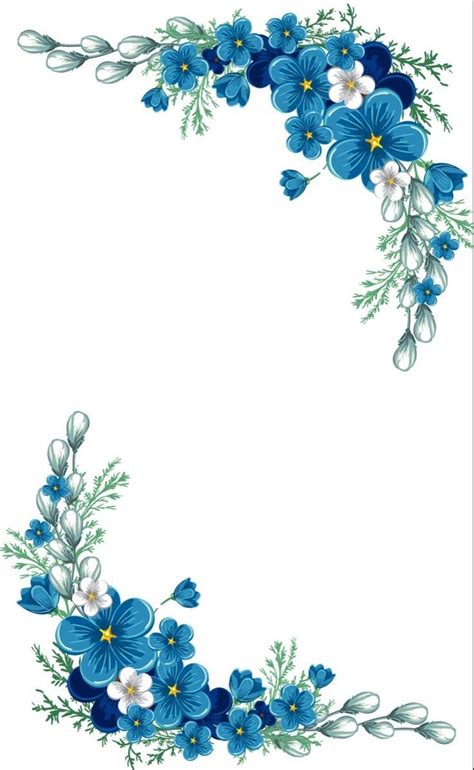 Pin By Adriana Mendoza On Topper Flower Drawing Flower Border Blue