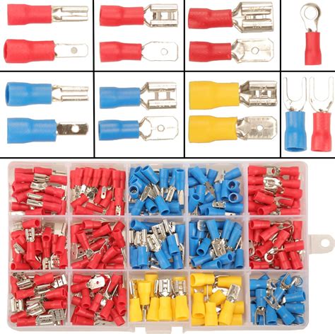 280pcs Terminales Eléctricos 15 Tipos Terminales Faston Macho Hembra