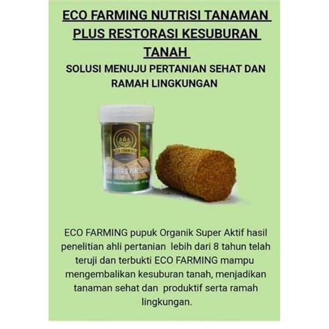 Jual Eco Farming Pupuk Organik Super Aktip Tersedia Dlm Kemasan 30gram