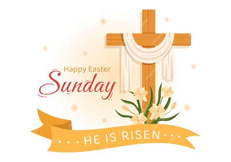 Premium Vector Happy Easter Sunday Day Illustration With Jesus And He