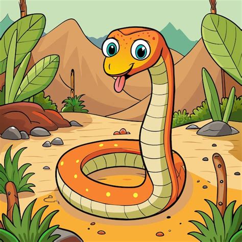 Premium Vector A Cartoon Of A Snake With A Mouth Open And His Tongue