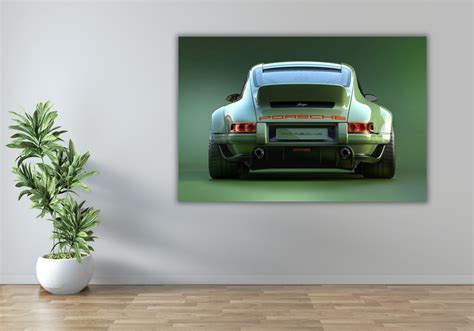 Porsche Carrera Green Wall Art Print Porsche Wall Art Canvas Living