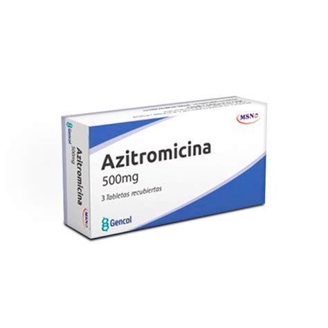 Drogas S S AZITROMICINA 500 MG GENCOL CAJA X 3 TABS