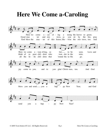 Here We Come A Caroling Arr Hal Wright By Hal Wright Sheet Music For