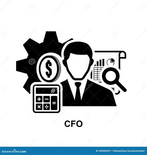 Cfo Icon Chief Financial Officer Isolated On Background Stock Vector