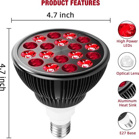 Wolezek Red Light Therapy Bulb With Lamp Holder 660nm Red And 850nm Near Infrared Combo