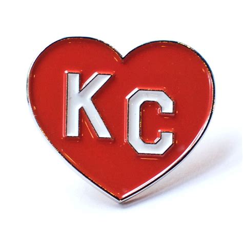 Red Kc Heart Enamel Pin Heart Enamel Pin Kc Heart Enamel Pins