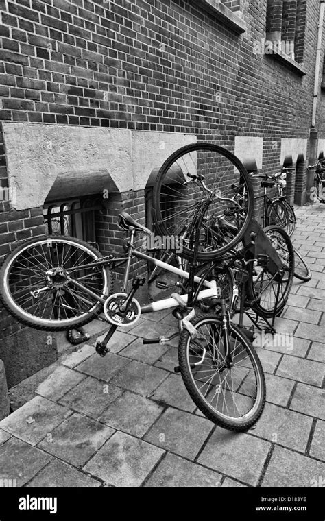 Holland Amsterdam Bicycles Parked In A Central Street Stock Photo Alamy