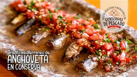 Recetas con conservas de pescado Tiradito mediterráneo a base de