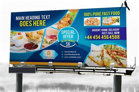 Fast Food Billboard Template | Food signage, Billboard design, Billboard