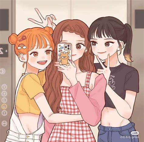 New friends | Friend cartoon, Best friends cartoon, Friends illustration