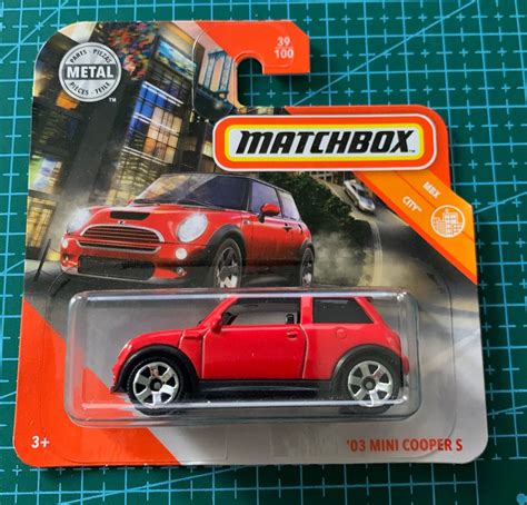 Matchbox 2003 Mini Cooper S Red With Black Roof Mbx City Short Card