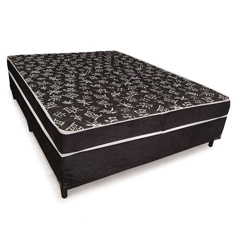 Cama Conjugado Ortopédico Casal Bello Box 138x188 Suede Preto Tampo