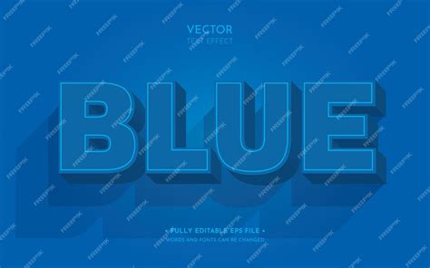 Premium Vector Blue Editable 3d Vector Text Effect