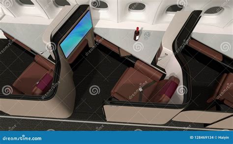 Luxury Business Class Suite Interior Reclining Seat Transfer Into Fully Flat Bed Stock Footage