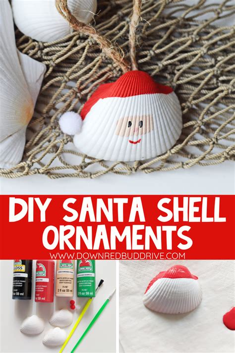 Santa Seashell Ornament Diy Easy Shell Christmas Ornament Diy