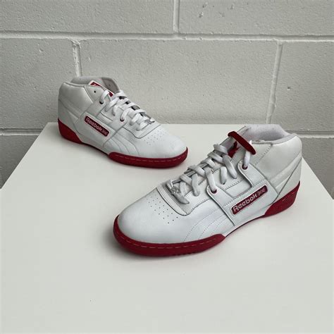 Reebok Workout Mid In White Red W Ice Red Depop