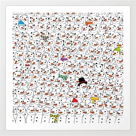 Panda Among Snowmen Art Print By Gergely Dudás Dudolf Society6