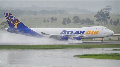 Epic Wet Weather Takeoffs Landings Melbourne Tullamarine Airport