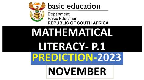 2023 PREDICTION MATHEMATICAL LITERACY PAPER 1 GRADE 12 FINAL EXAMS