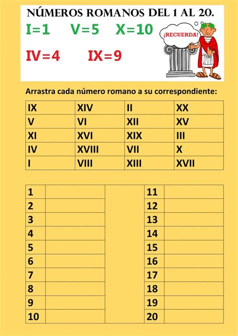 Números romanos online activity for 3º 4º 5º 6º Artofit