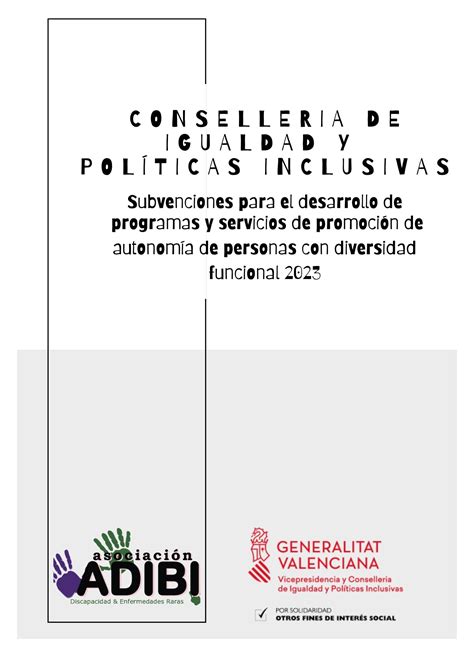 Asociaci N Adibi Conselleria De Igualdad Y Pol Ticas Inclusivas En Su